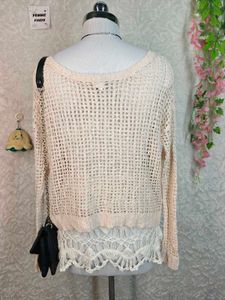 Chic Crochet Knit Sweater