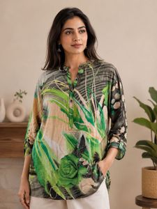 Vibrant Floral Print Kurta Tunic
