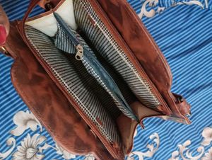 Chic Brown Textured Handbag