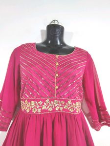 Pink Anarkali Kurti with Dupatta.. aurelia