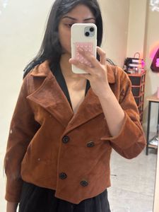 Stylish Brown Cropped Jacket