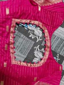 Crepe mysore Silk Saree and blouse