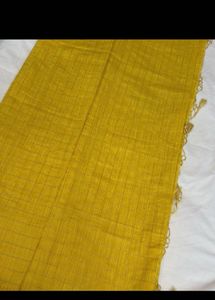Elegant yellow cotton banarasi saree