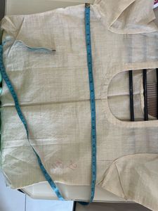 Elegant Cream Kurta with Gold Border