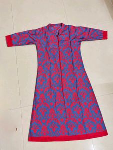 Stylish red♥️ with Blue 💙 Printed Kurta
