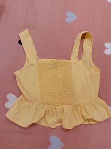 Cute Yellow Peplum Top