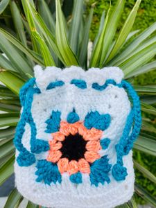 Handmade Crochet Drawstring Pouch