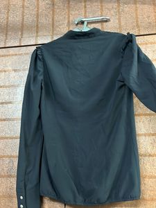 Ruffled Black Blouse