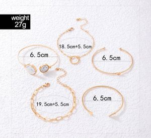 Boho Geometric &amp; Marble Bracelet Set of 5