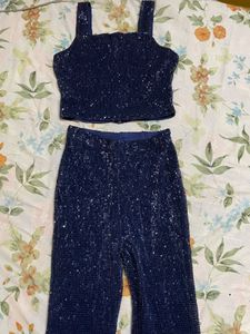 Sparkling Navy Blue Sequin Set