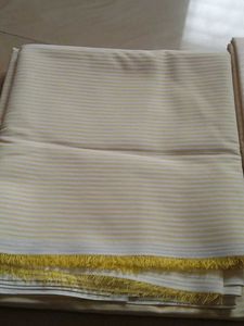 Striped Yellow Fabric with Fringe