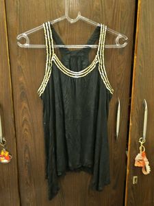 Black Embellished Tank Top