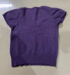 Purple Short Sleeve Knit Top