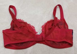 Red Floral Lace Bra