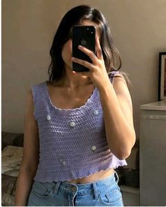 Lavender Crochet Daisy Tank Top