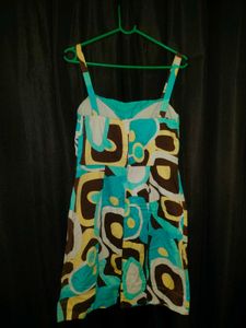 Retro Abstract Print Mini Dress