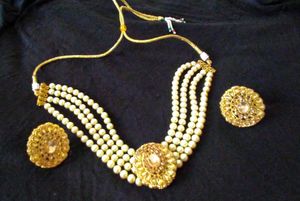 choker pearl set|| classic look with ethnic wear