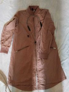 Long Brown Bomber Jacket