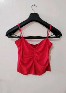 Red Ruched Cami Top
