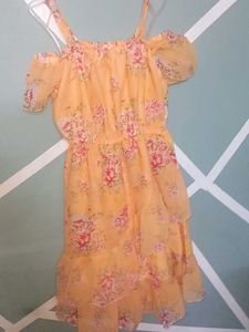 Charming Floral Cold Shoulder Dress