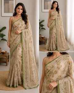 Elegant Paisley Print Saree