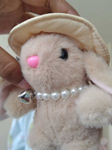 Cute Bunny Plush Toy with Pearls