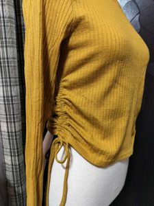 Ribbed Mustard Yellow Long Sleeve Top  💛