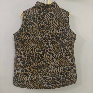Animal Print Puffer Vest