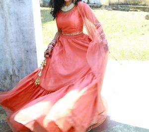 Engagement Coral Lehenga 💞💞 Urgent Sale ‼️