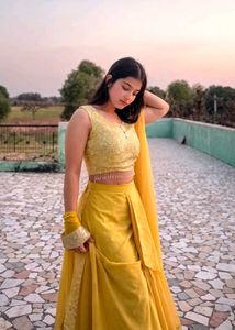 Vibrant Yellow Ethnic Lehenhga