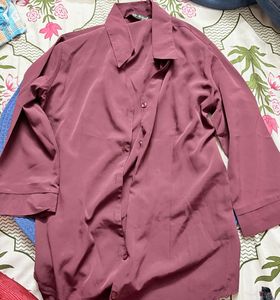 Elegant Maroon Button-Up Shirt