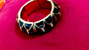 Chic Black & Gold Bangle Bracelet