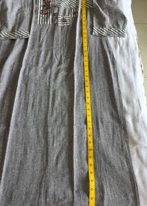 Embroidered Grey Kurta