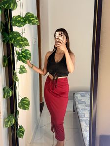 Maroon Bodycon Skirt