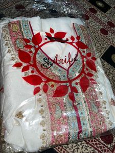 Elegant White Embellished Sharara Set