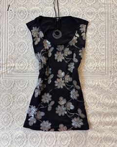 Sequin Floral Print Top &amp; Skirt Combo