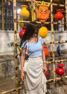 Light Blue Puff Sleeve Top