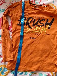 Orange Graphic Long Sleeve Tshirts Age 6-8 yrs
