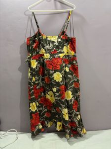 Floral Ruffle Spaghetti Strap Dress