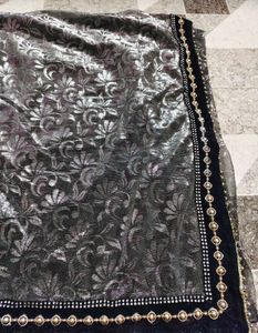 Elegant Silver Floral Saree