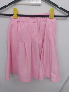 Cute Pink Pleated Mini Skirt