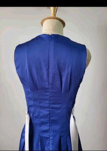 Elegant Royal Blue &amp; White Dress