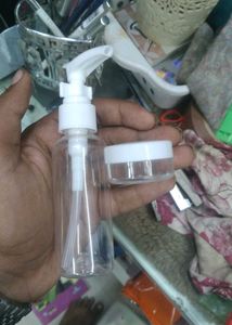 Travel Size Pump Bottle and Jar Set