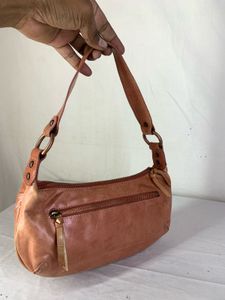 Vintage Y2K ISSAC Tan Leather Hobo Bag
