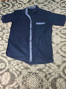 Men's Navy Blue Short Sleeve Shirt