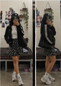 Chic Black &amp; White Floral Skirt