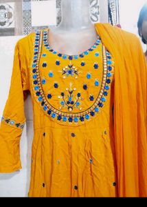 Elegant Yellow Kurta Set Without Trousers