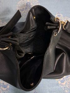 Stylish Black Faux Leather Hobo Bag