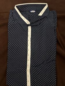 Men's Stylish Navy Blue Printed Shirt