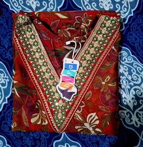 Red Floral Kurta